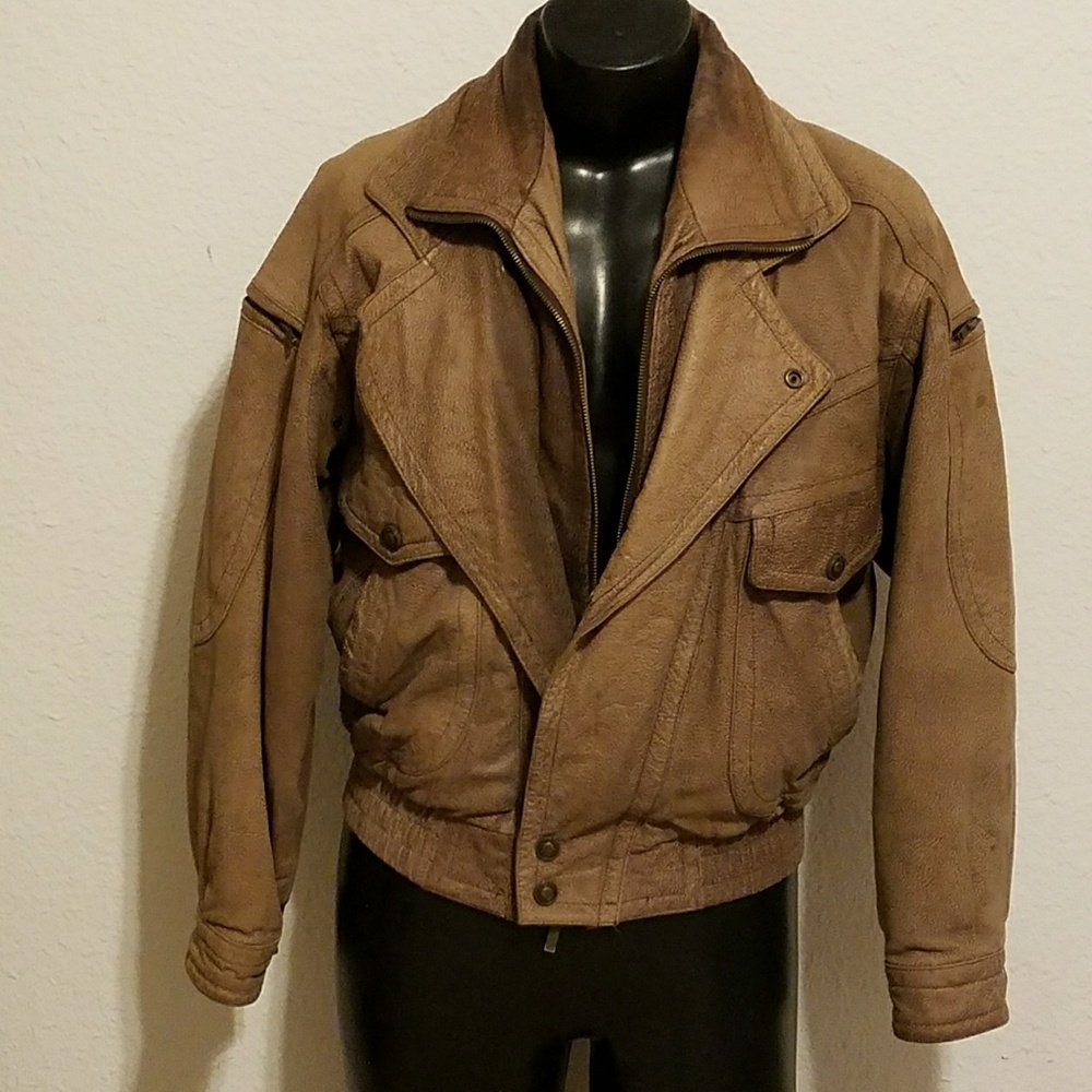 Vintage Wilson brown leather lined jacket sz small